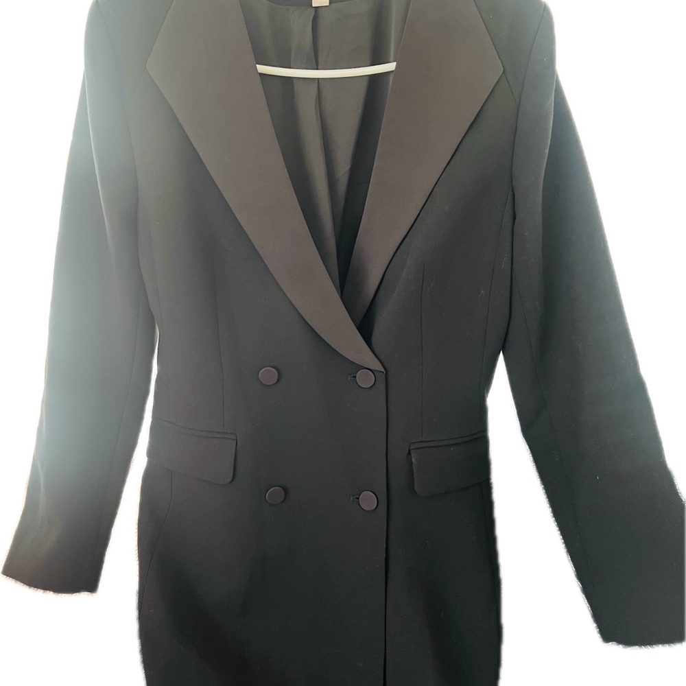 Long sleeve jacket blazer black dress